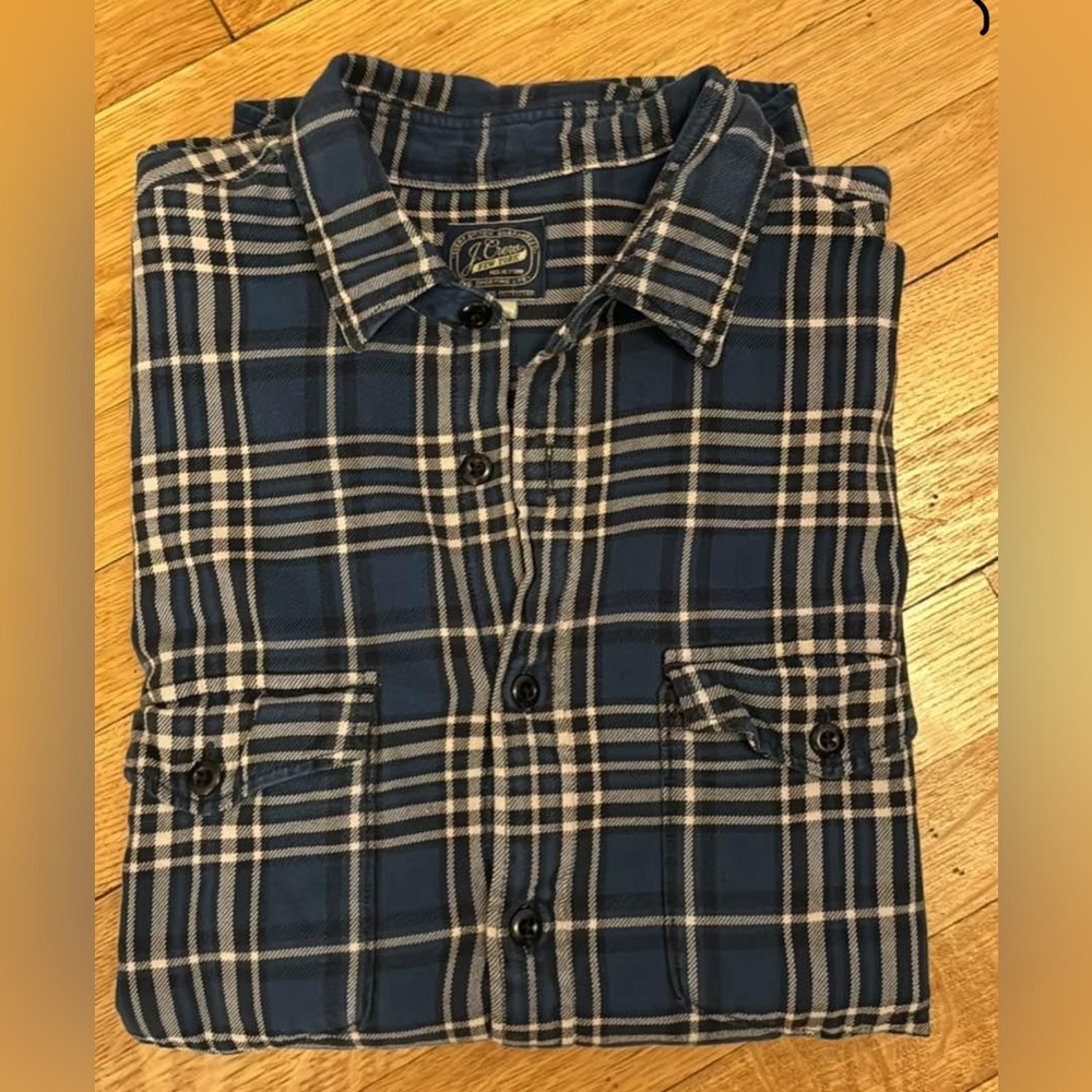 J.Crew Blue Plaid Button down Sz. M